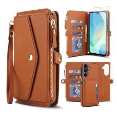 Imagem de Capa de celular para Samsung Galaxy S23 Plus S23+ 5G capa carteira compatível com Magsafe RFID protetor de tela transversal alça flip suporte para cartão S23plus 23S + S 23 23+ SM-S916U 16.8 cm marrom