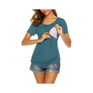 Imagem de Camisetas De Amamentação Para Gestantes, Camiseta De Cor Sólida Para O