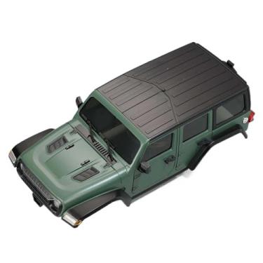 Imagem de WONFAST 6.10inch/155mm Wheelbase Plastic Texture Hardtop Body Shell Kit Replacement Part for 1:18 RC Car Crawler Car for TRX4M Bronco Defender AX8560 Wrangler Chassis Upgrade Accessories (Army Green)