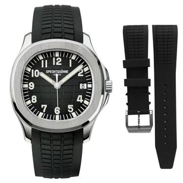 Imagem de 2026 SPECHT&SOHNE automático executivo pulseira de borracha Miyota 8215 Movt relógio de pulso esportivo à prova d'água 40mm relógios luminosos relógio masculino (Fivela do pino preto V2)