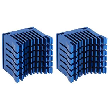 Imagem de Hyuduo Refrigerador de Dissipador de Calor de Alumínio 2 Unidades Dissipador de Calor de Alumínio Puro Espessado Universal para Placas-mãe DIY Com Suporte Ajustável e Tamanho de Base de (BLUE)