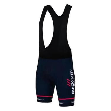 Imagem de Bermuda Ciclística Masculina Quick Step 2025 Azul Respirável Em Lycra 