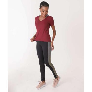 Imagem de Blusa Feminina Fitness Básica Marisa Vinho-68101, Vinho, G