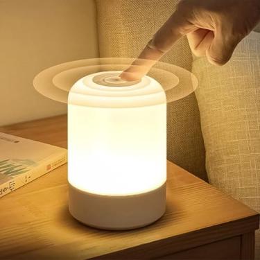 Imagem de Abajur Quarto LumináRia Led de Mesa, Abajur Led Recarregavel, Iluminação de 360 Graus, Touch Cabeceira de Quarto Luz Estudos(Luminaria 360 Branca)