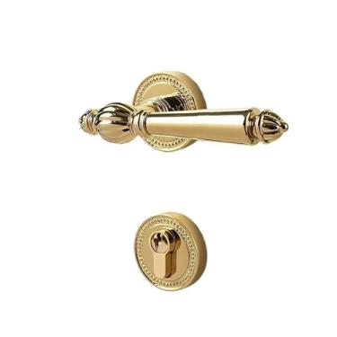 Imagem de American Brass Fechadura de porta silenciosa para interior Villa madeira maciça mecânica quarto latão fundido de precisão fechadura de latão (ouro)