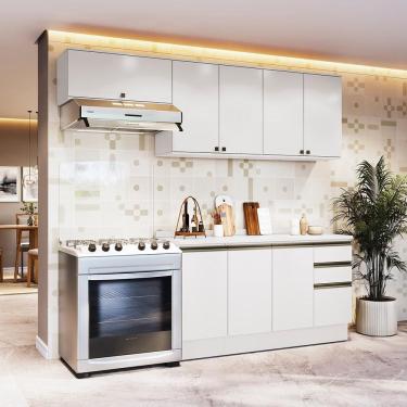 Imagem de Armário de Cozinha Completa 100% MDF 240cm Branco Celeste Kappesberg