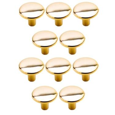 Imagem de Kit 10 Puxador Ponto Girare Dourado Escovado 22mm Para Gavetas De Móve