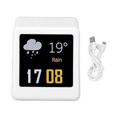 Imagem de Eujgoov Tela LED Dinâmica de 1,54 Polegadas Com Animação GIF para Clima, Temperatura e Umidade.Design retrô Minimalista Com Exibição de álbum de Fotos