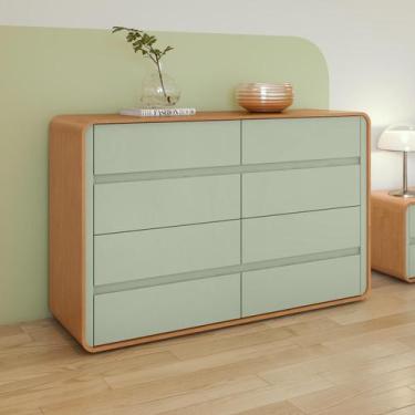 Imagem de Comoda Lopas Easy Like Amendoa Clean/Salvia - Móveis Lopas