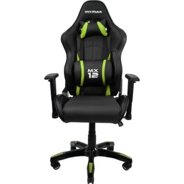 Imagem de Cadeira Gamer Mymax Mx12, Giratória, Preto/Verde