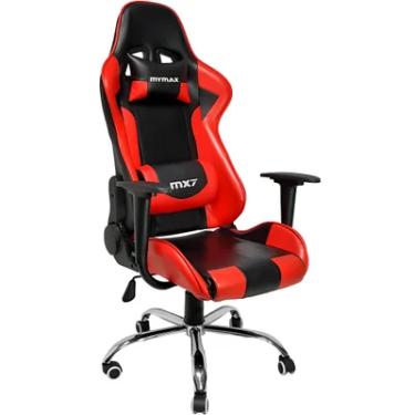 Imagem de Cadeira Gamer Mymax MX7, Suporta Até 150kg, Giratória, Preto E Vermelho