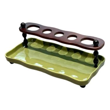 Imagem de IEUDNS Organizador de pasta de dentes e escova de dentes elétrica, economizador de espaço para de banheiro, suporte de armazenamento para banheiro de, Bandeja Verde