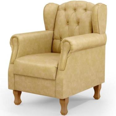 Imagem de Poltrona Decorativa Para Sala De Estar Yara P02 material sintético Fen