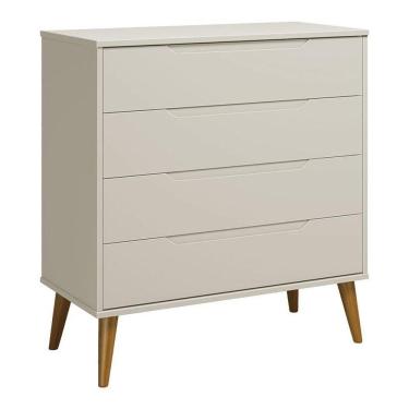 Imagem de Cômoda Gaveteiro Retrô Elfe Areia Acetinado Amadeirado - Reller