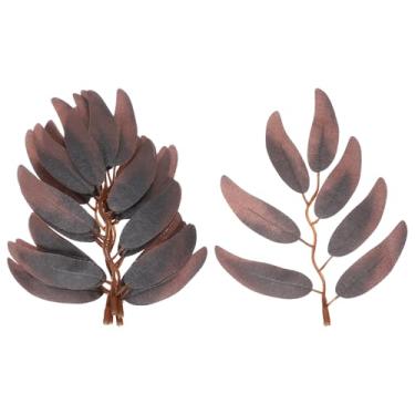 Imagem de PATIKIL 14 cm de folhas de salgueiro artificial, 100 peças de guirlanda de salgueiro falso, seda sintética para decoração de guirlandas de buquês de casamento, roxo escuro