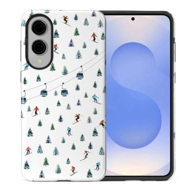 Imagem de casesok Capa para Samsung Galaxy S25 Edge, capa rígida de camada dupla + capa de telefone de silicone, proteção total à prova de choque para Samsung Galaxy S25 Edge-Ski Resort férias de inverno