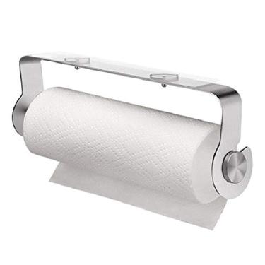 Imagem de 3FLQOOPP Suporte de toalha de papel, suporte de papel em rolo de aço inoxidável sem perfuração para prateleira de cozinha