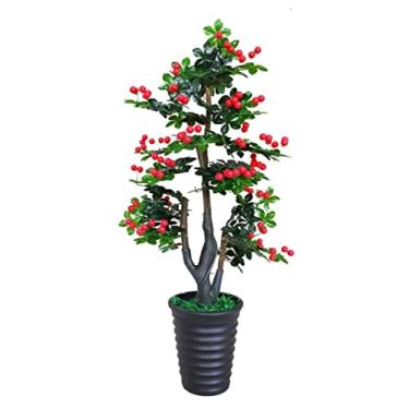 Imagem de Plantas falsas, planta artificial, simulação, cerejeira, árvore frutífera, grande árvore artificial do chão ao teto, plantas em vasos no interior da sala de estar, plantas artificiais internas e