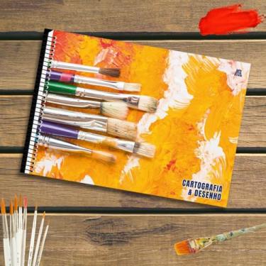 Imagem de Caderno de Cartografia e Desenho, Tema Arte e Pintura, 60 Folhas, 27,5 x 20 cm, Espiral, Papel