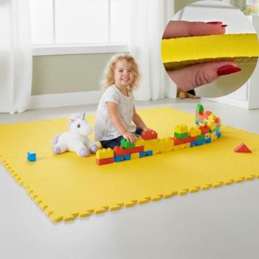Imagem de Kit 4 Placas Tapete Tatame EVA 50x50cm 20mm 8 Bordas Emborrachado Exer