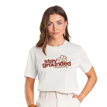 Imagem de T-Shirt Feminina em Meia Malha Dianna Bege, M, Bege