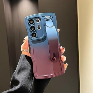 Imagem de Suporte de pulso flexível com design ondulado para Samsung S25 S24 Ultra S23 FE S22 Plus S21 A56 A55 A54 A53 A52 A51 A50 A05S, Azul Marinho e Vermelho Vinho, para Samsung A05