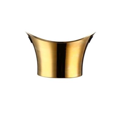 Imagem de Balde de gelo grande de aço inoxidável Party Luxury para bar de coquetel, festas, vinho gelado, banheira de champanhe (ouro)