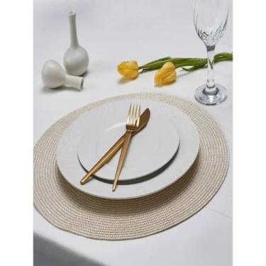 Imagem de KIT 6 PS JOGO AMERICANO SOUSPLAT REDONDO 38cm(Bege)