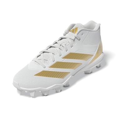 Imagem de adidas Tênis masculino Adizero Impact.2 Molded American Football, Branco/dourado metálico/branco, 45