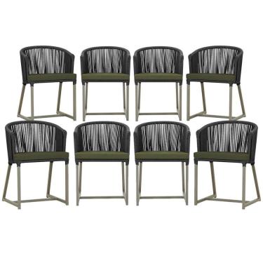 Imagem de 8 Cadeiras De Jantar área Noronha Fendi E13 Trama Original Preto