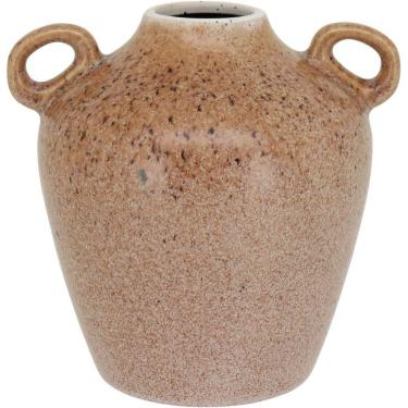 Imagem de Vaso Decorativo Enfeite Casa Cerâmica 17x17x17cm Bege