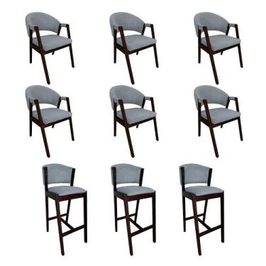 Imagem de Kit 6 Cadeiras Helen para Cozinha Planejada com 3 Banquetas Ana Madeir