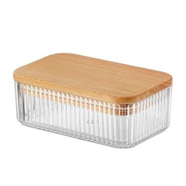 Imagem de Porta Mantimento Retangular Com Tampa Em Madeira 500ml 29381- Dynasty