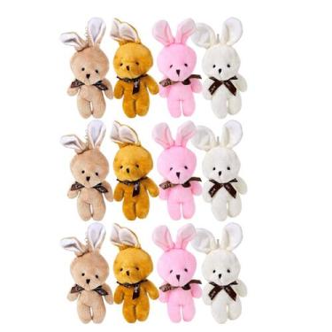 Imagem de Kit 12 Mini Coelho Páscoa Em Pé Coelhinho Pelúcia Presente Cor:Sortido