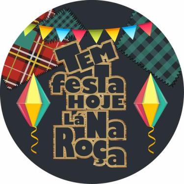 Imagem de Painel de Lona Redondo Tem Festa na Roça - Fabrika De festa, 150x150cm