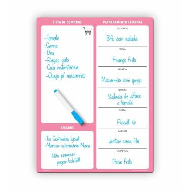 Imagem de Ímã De Geladeira Porta Recados Rosa