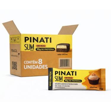 Imagem de Kit 8 Barra Slim Whey Churros PINATI 35g - 10g de Proteina