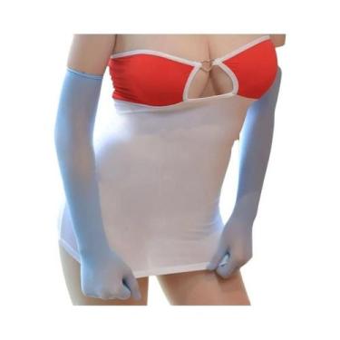 Imagem de Luvas Longas de Renda Sexy - Transparente, Respirável e com Alta Elast