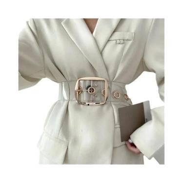 Imagem de Cinto Corset Punk Transparente Branco Em PVC Para Mulheres, 6cm De Lar