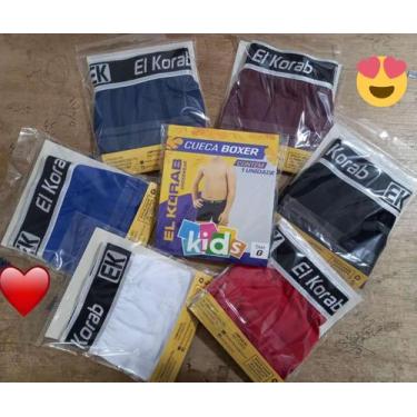 Imagem de Kit com 10 unidades Cueca KIDS Boxer box EL KORAB Original Infantil Mi