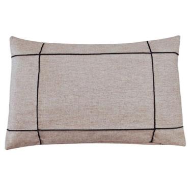 Imagem de Capa almofada baguete retangular linho drapeada azul 30x50 - CIA DAS A