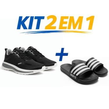 Imagem de Kit tenis casual masculino e feminino super leve confortavel treino fi