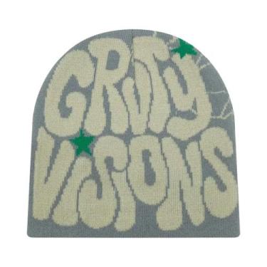 Imagem de Gorro Unissex De Acrílico Com Letra GR Em Jacquard, Estilo Europeu-Ame