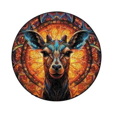 Imagem de Quebra-Cabeça De Animais De Madeira: Gato Branco, Cavalo, Coruja - Bri