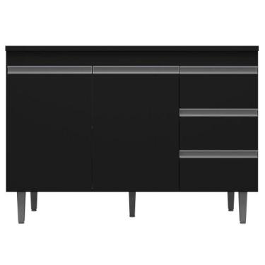 Imagem de Balcão Gabinete Andréia de Pia 120cm Sem Tampo 2 Portas Preto - Desk D