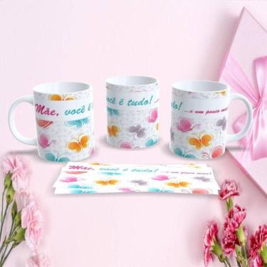 Imagem de Caneca de Porcelana 325ML Mães Estampa 129 Tema Dia das Mães Branco Ou