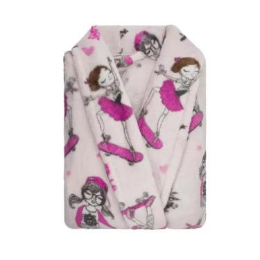 Imagem de Roupão Infantil Microfibra Camesa Girl Rock M (8 a 10 Anos) - CAMESA I