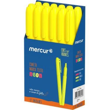 Imagem de Caneta Marca Texto Amarelo CX.C/12 - Mercur