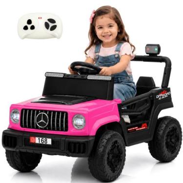 Imagem de Carrinho Eletrico Infantil Bang Toys Jipe Max Kids Rosa 6V Controle