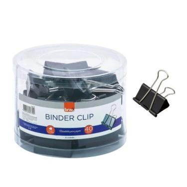 Imagem de Prendedor para Papéis Binder Clip 40mm Pote c/ 24 Unidades Multi Funçõ
